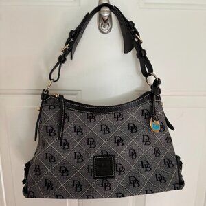 Dooney & Bourke Vintage small East/West Slouch black DB Signature Shoulder bag